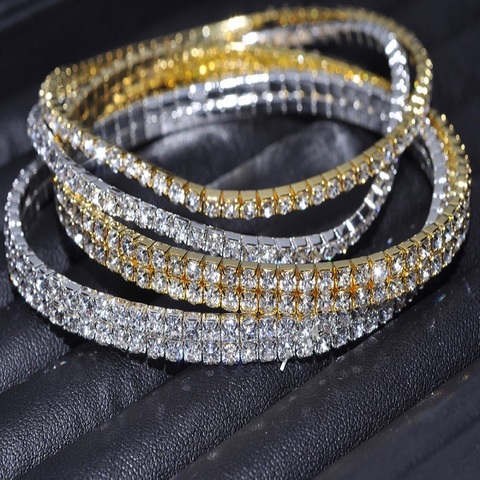 Femmes Sexy clair brillant cristal strass or/argent couleur cheville chaîne cheville Bracelets pied bijoux de mariage ► Photo 1/6