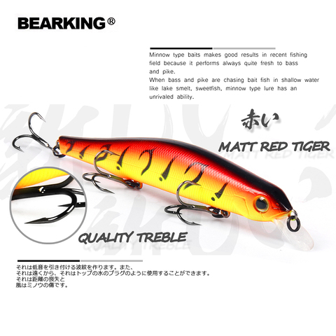 Bearking Bk17-Z110 Wobbler Minnow 11 cm 17g 1 PC De Pêche Leurre 1.8 m Plongée Profonde Profondeur Dur Appâts Longue langue Minnow Leurre suspension ► Photo 1/6