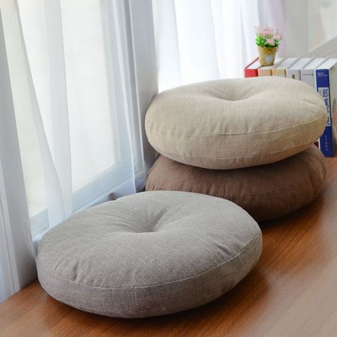 Coussin de siège en lin et coton de forme ronde de 2 tailles, coussin de Tatami, pour noyau de coton, doux, décoration pour maison, canapé de voiture ► Photo 1/6