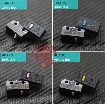 HUANO – micro-interrupteur pour souris, 2 pièces/paquet, micro-bouton, blanc/jaune/bleu/rose, original, nouveau ► Photo 1/1