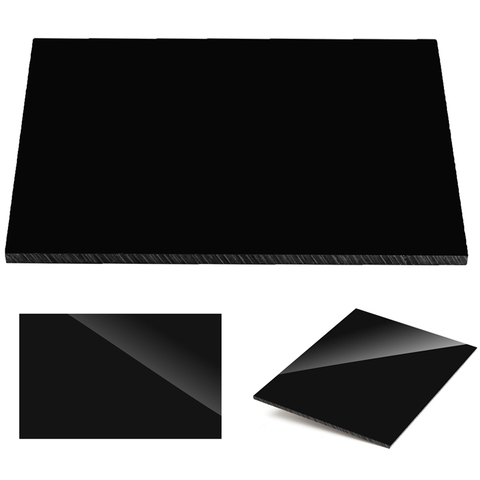 Panneau en plastique plexiglas noir pur, brillant, verre organique en polyméthacrylate 1mm 3mm 8mm épaisseur 200*200mm ► Photo 1/6