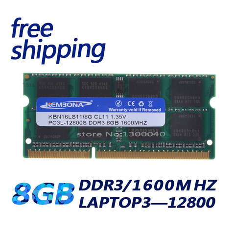 KEMBONA ordinateur portable mémoire DDR3L DDR3 8GB 1600MHz PC3-12800 1.35V KBN16LS11/8 non-ecc CL11 SODIMM Intel mémoire Ram ► Photo 1/2