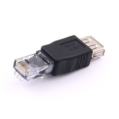 Connecteur adaptateur RJ45 mâle vers USB 2.0 AF femelle, 1 pièce, câble réseau LAN pour ordinateur portable, convertisseur Ethernet ► Photo 1/4