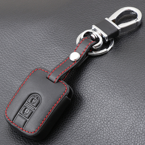 Housse pour clé de voiture en cuir noir, housse pour clé Fob de voiture Nissan Qashqai Micra Navara Almera, accessoires de voiture ► Photo 1/6
