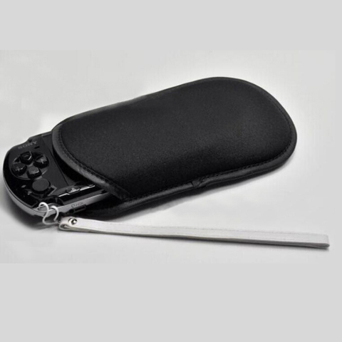 Sacoche pochette étui de rangement de transport de tissu doux + lanière de poignet de main pour Sony PlayStation Portable PSP 1000 2000 3000 ► Photo 1/3