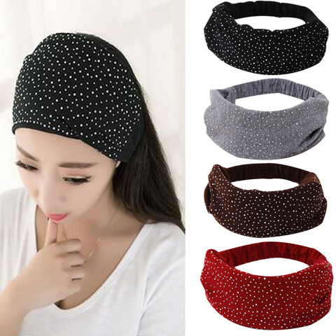 Bandeau élastique élégant en coton massif pour femmes, Turban, accessoires pour cheveux, mode, nouveau, élastique pour cheveux ► Photo 1/6