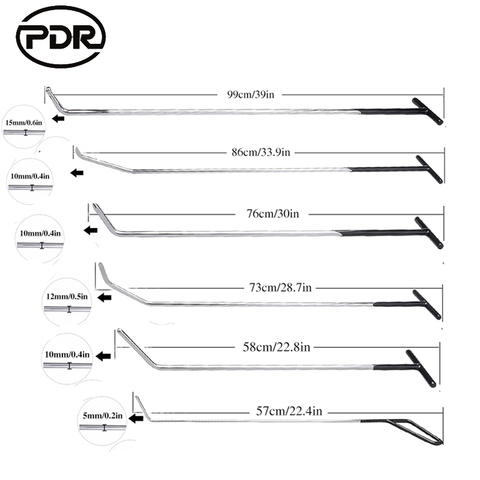 PDR-Kit d'outils, crochet de tiges de printemps, débosselage sans peinture, débosselage automobile, Kit d'outils de réparation automobile, porte de voiture, grêle ► Photo 1/6