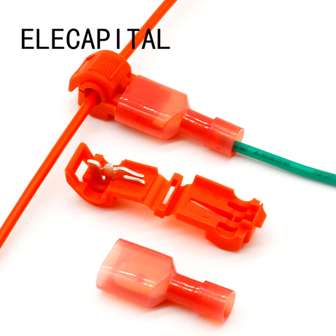 20 pièces = 10 ensemble L12 rouge T Type rapide épissure sertissage Terminal fil connecteur pratique pour Standard 0.5-1 fil ligne livraison gratuite ► Photo 1/3