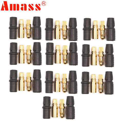 Connecteur plaqué or Amass 3.5mm SH3.5 avec manchons de protection (10 paires), 20 pièces ► Photo 1/6