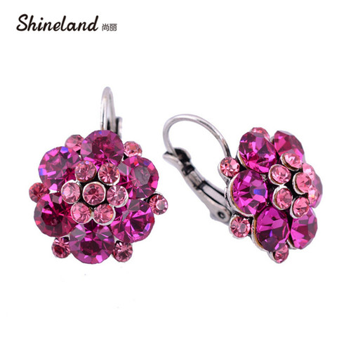 Shineland Clip On boucles d'oreilles pour femmes accessoires de mode Bijoux à la mode Multi cristal strass déclaration bohême Bijoux cadeau ► Photo 1/5