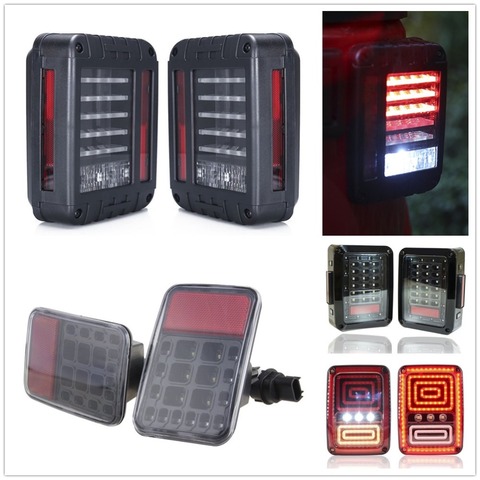 Feux arrière LED pour Jeep Wrangler JK, feux de stop et de recul DRL, clignotants 07-18 ► Photo 1/6