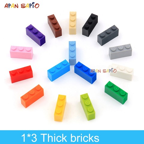 60 pièces bricolage blocs de construction Figures épaisses briques 1x3 points éducatifs taille créative Compatible avec les jouets en plastique lego pour les enfants ► Photo 1/6