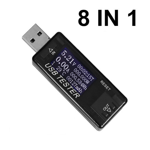 8 en 1 QC2.0 3.0 USB testeur voltmètre numérique tension de courant capacité compteur chargeur de batterie externe indicateur détecteur 40% off ► Photo 1/6