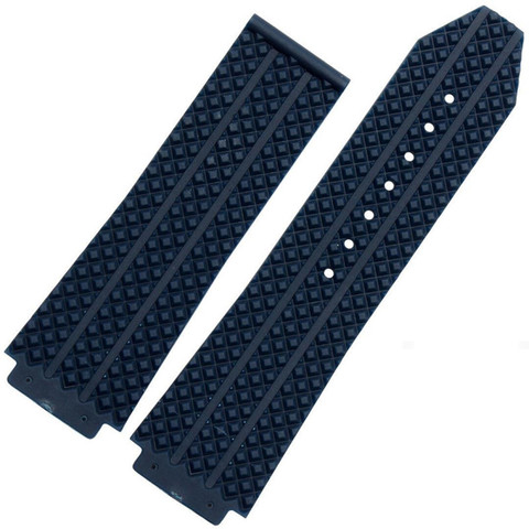 Accessoires de montre bracelet en Silicone pour Hublot HUBLOT yu-ship bracelet en caoutchouc convexe noir blanc bleu ► Photo 1/6