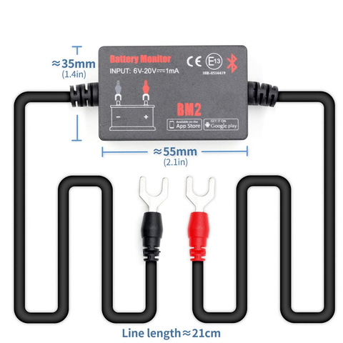 Moniteur de batterie BM2, testeur de batterie 6-20V, sur application mobile Bluetooth 4.0, toutes les voitures ► Photo 1/6