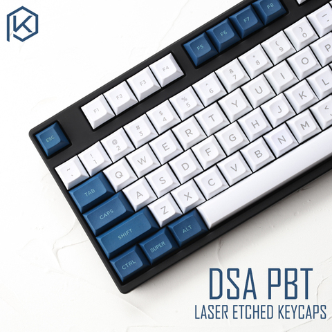 Dsa pbt haut imprimé légendes blanc bleu Keycaps gravé au Laser gh60 poker2 xd64 87 104 xd75 xd96 xd84 cosair k70 razer blackveuve ► Photo 1/6