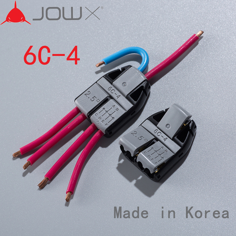 JOWX – connecteurs de fil de 6 fils interconnectés Non dénudés, bloc de bornes à épissure rapide, 14-13AWG 2.5sqmm, 6C-4, 10 pièces ► Photo 1/6