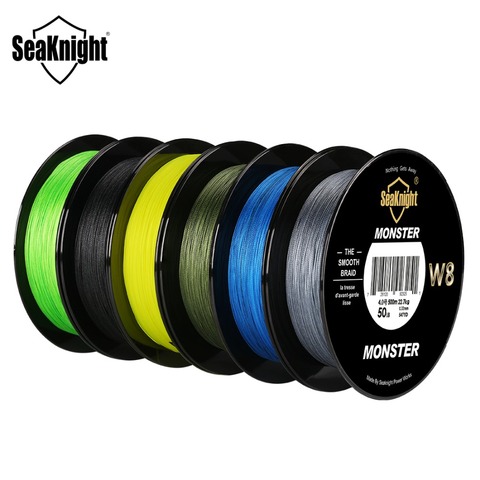 SeaKnight 10 pièces MS W8 série 500M 8 brins tressé ligne de pêche PE Multifilament ligne de pêche 7 couleurs 15-100LB en gros 10 pièces ► Photo 1/6