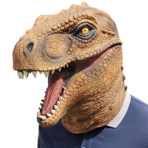 Masque de dinosaure t-rex réaliste, monde jurassique, Cosplay, Costume Animal pour adultes, fournitures de fête ► Photo 1/4