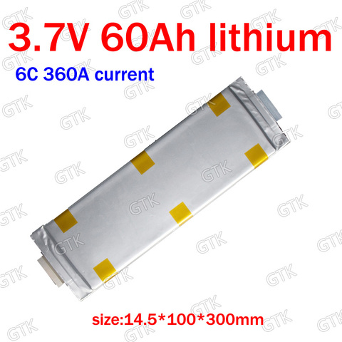 Décharge de la bateria 6C 360A d'ion de Lithium de 3.7V 60Ah pour le scooter d'inverseur de moto de stockage d'énergie de chariot de golf touristique de début de voiture ► Photo 1/1