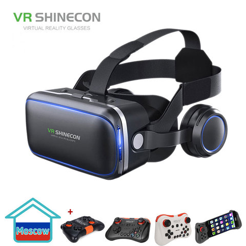 VR SHINECON G04E 3D VR lunettes casque avec écouteurs pour téléphones intelligents Android iOS 4.7-6.0 pouces ► Photo 1/5
