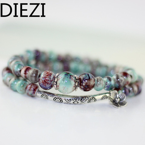 DIEZI-Bracelets en céramique pour femmes, bijoux, breloques florale, accessoires de mode, livraison directe ► Photo 1/4
