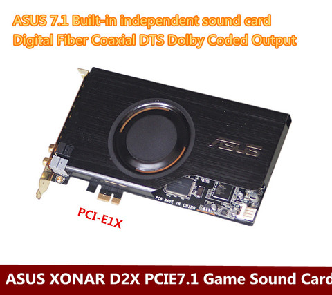 ASUS – carte son XONAR D2X originale, carte son indépendante intégrée, Fiber coaxiale PCI-E 7.1, pour jeu de musique ► Photo 1/6