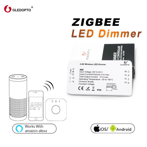 G LED OPTO ZIGBEE samrt Led de contrôle gradateur contrôleur de bande DC12/24V zll standard led app commande vocale fonctionne avec echo plus ► Photo 1/6