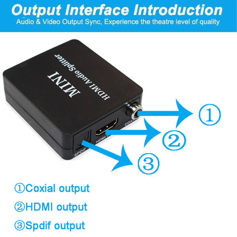 Extracteur audio Hd vers HDMI et optique TOSLINK SPDIF + adaptateur séparateur convertisseur Audio stéréo 3.5mm ► Photo 1/6