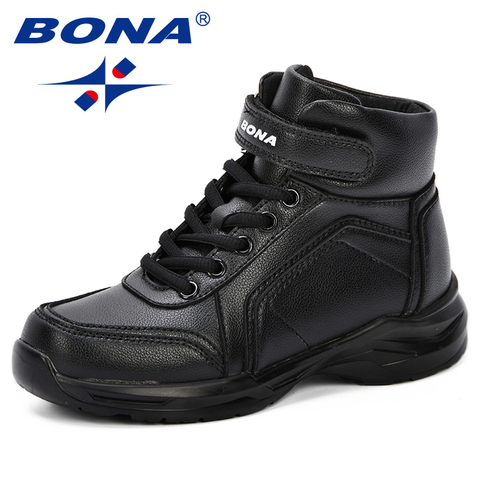 BONA – bottes synthétiques pour enfants, chaussures de marche plates avec tige haute, baskets de sport chaudes, nouvelle mode automne 2022 ► Photo 1/6