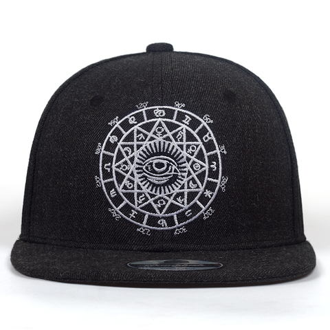 Casquette Harajuku pour hommes et femmes, snapback, avec œil gris noir, broderie des yeux en noir, style Hip Hop, collection 2022 ► Photo 1/6