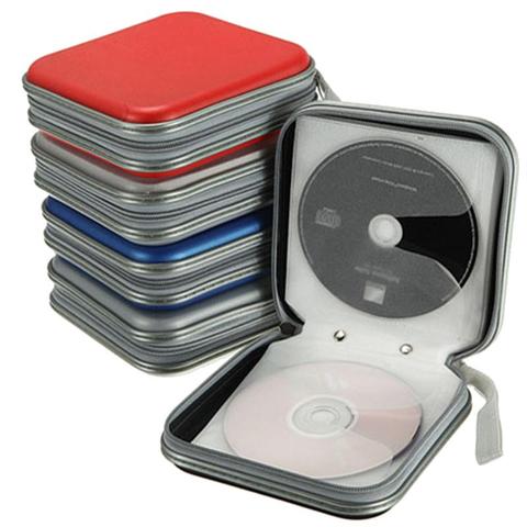 Portable 40 pièces disque CD DVD portefeuille rangement organisateur étui boîtes support CD manchon sac dur Album boîte cas avec fermeture à glissière ► Photo 1/6