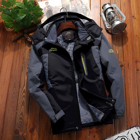 Veste de randonnée en plein air pour homme, imperméable, grande taille, 9XL, vêtements d'hiver pour voyage en montagne, Trekking, pêche, chasse, ski ► Photo 1/6