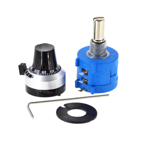 3590S-2-103L 3590 S 100-10 K ohm Précision Multitours Potentiomètre 10 Anneau Réglable Résistance + Tourne Comptage Cadran bouton rotatif ► Photo 1/6