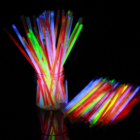 50-100PC mélange couleur lueur bâton sûr lumière bâton collier Bracelets fluorescents pour événement fête Festive fournitures Concert décor ► Photo 1/6