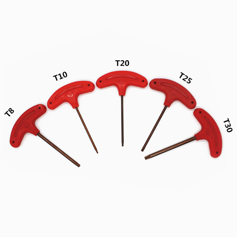 Clé à clé pour vis couleur rouge Type T T8 T10 T20 T25 T30, 1 pièce pour clé à vis Torx porte-outils CNC ► Photo 1/1