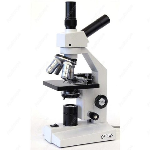 Microscope composé à double vue-AmScope fournit un Microscope composé à double vue 40x-2500x avec scène mécanique ► Photo 1/1