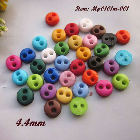 Mini boutons ronds mélangés 4mm 144 pièces | 1 couleur pour l'artisanat de vêtements de poupées 16 couleurs, accessoires de couture ► Photo 1/4