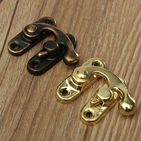 5 pièces Antique Bronze fer cadenas moraillon crochet serrure matériel pour Mini boîte à bijoux pour meubles ► Photo 1/6