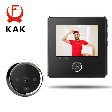KAK – sonnette de porte électronique avec écran LCD de 2.8 pouces, vision nocturne, enregistrement Photo, visionneuse numérique intelligente ► Photo 1/6