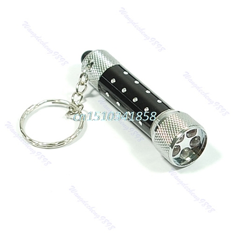 1Pc 5 Mini lampe de poche LED torche porte-clés porte-clés porte-clés noir nouveau # Y51 # ► Photo 1/3