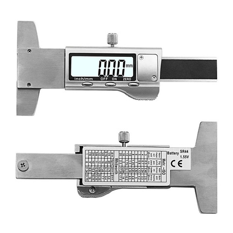 1 pièce 0-25mm 1 ''jauge de profondeur de filetage numérique LCD étrier électronique pour pneu de voiture ► Photo 1/4