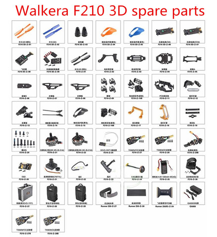 Walkera – pièces de rechange pour drone F210 RC 3D, moteur de lame, caméra d'atterrissage ESC, carte d'alimentation, lanceur, récepteur, contrôleur de vol, etc. ► Photo 1/6