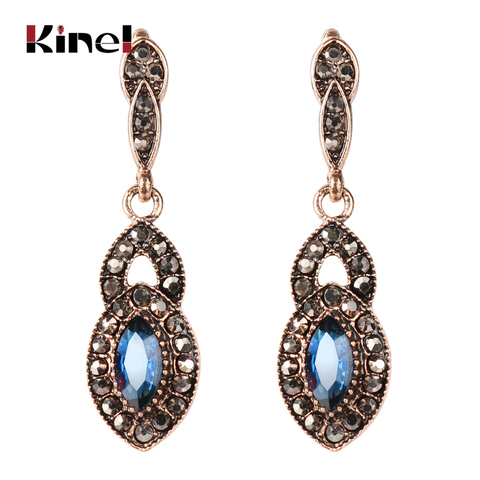 Kinel – longues boucles d'oreilles turques pour femmes, bijoux Vintage en résine, couleur or Antique, gitane indien, ethnique ► Photo 1/6