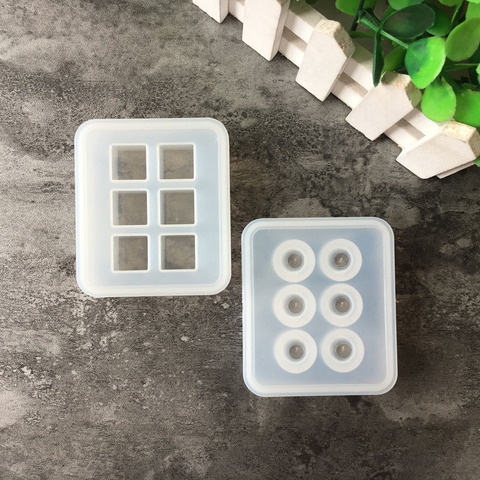 Moule en Silicone, 6 compartiments de perles en forme de Cube 16mm, moule en résine époxy pour fabrication bricolage bijoux artisanaux faits à la main ► Photo 1/6