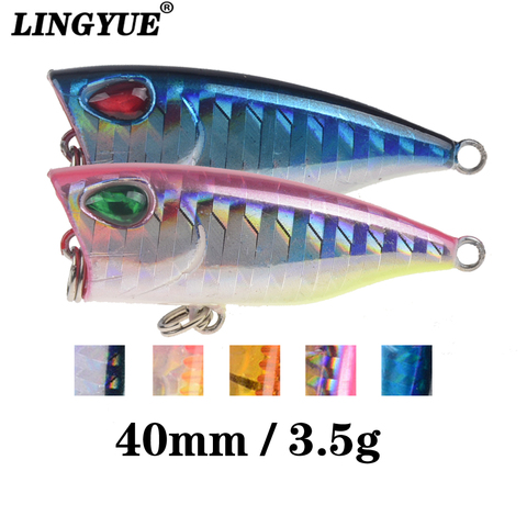 LINGYUE – leurre rigide de type Small Poper pour la pêche en surface, appât artificiel avec 2 hameçons triples, crankbait, matériel pour pêcher, nouvel arrivage, 4cm, 3.6g, 1 pièce ► Photo 1/6