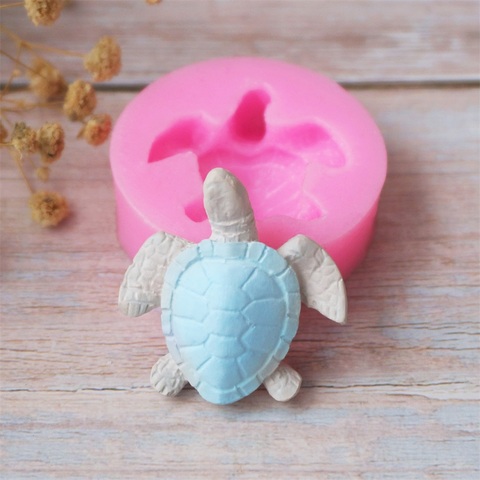 Moule à Fondant en Silicone, mignon en forme de tortue de mer, thème d'océan, décoration de gâteau, pâte à gomme, moule à chocolat, petite taille ► Photo 1/5