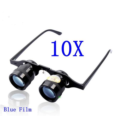 BIJIA 10X Loupe Binoculaire 10*34mm Film Bleu HD Télescope Loupe Football Opéra De Pêche Lentille Optique Loupe Lunettes ► Photo 1/6