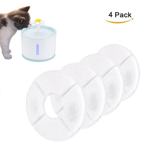 4 pièces filtre à charbon actif pour chat automatique chien fontaine distributeur d'eau remplacement Machine à boire filtre Core accessoires ► Photo 1/6