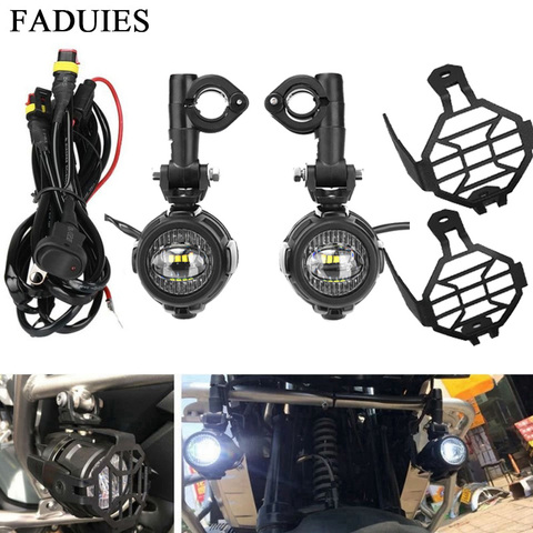 FADUIES feu antibrouillard moto universel | Ensemble de 2 pièces/ensemble, phare auxiliaire de voiture, feu de conduite à assembler pour BMW R1200GS/ADV/F800GS ► Photo 1/6